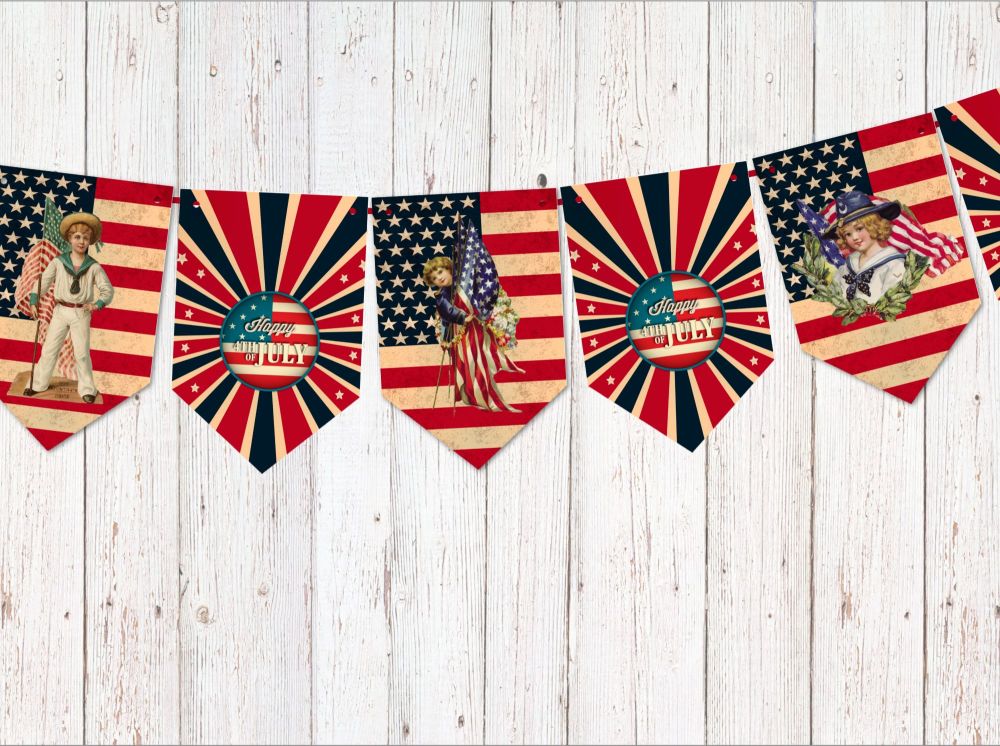 American Independence Day July 4th Party Decoration Bunting/Banner & Ribbon