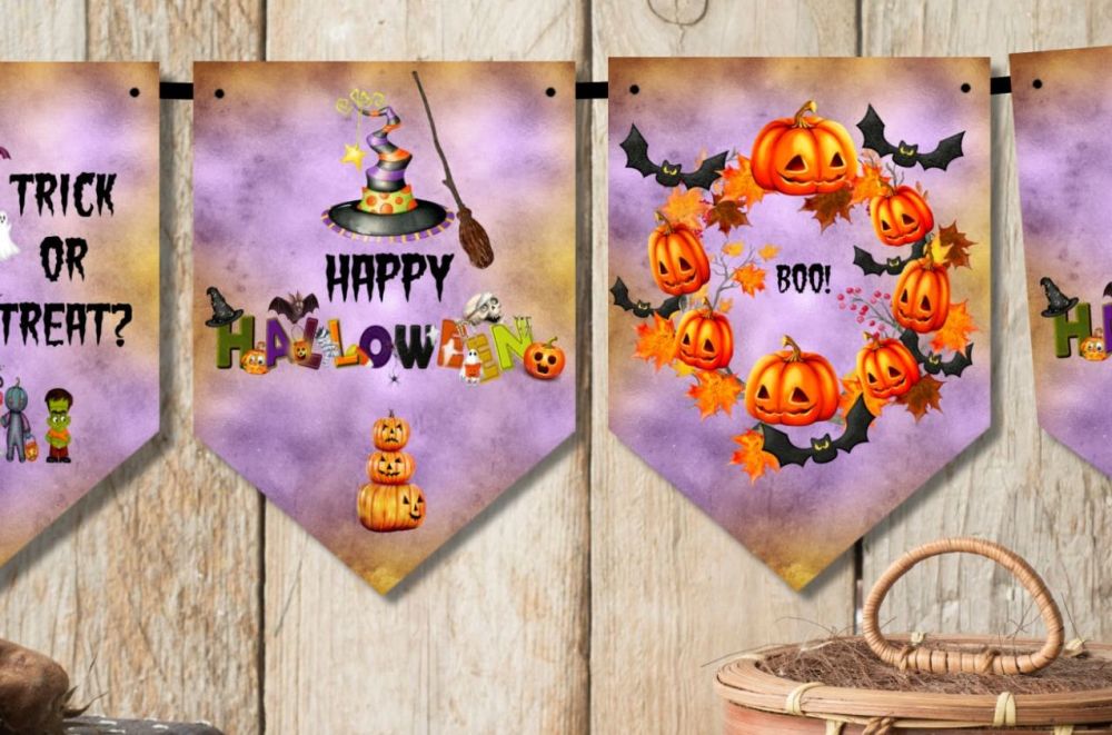 Happy Halloween Bunting Party Decoration & Ribbon