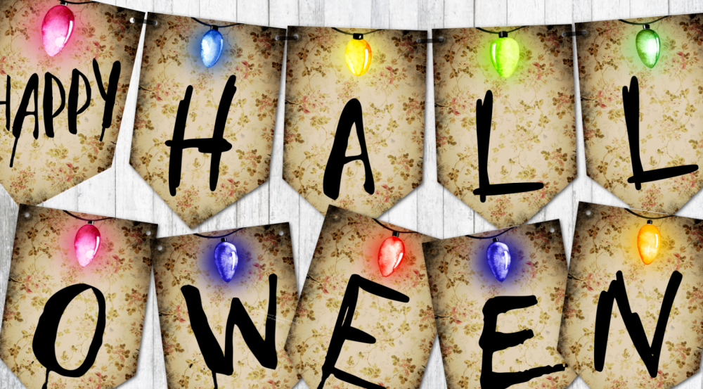 Stranger Things Style Happy 'HALLOWEEN' Bunting
