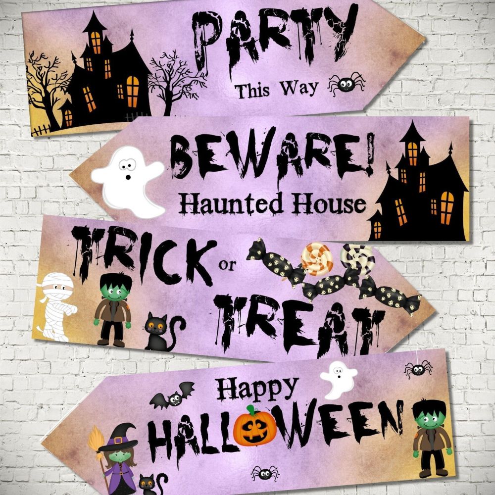 Set of 4 Halloween Large Party Decoration Arrows