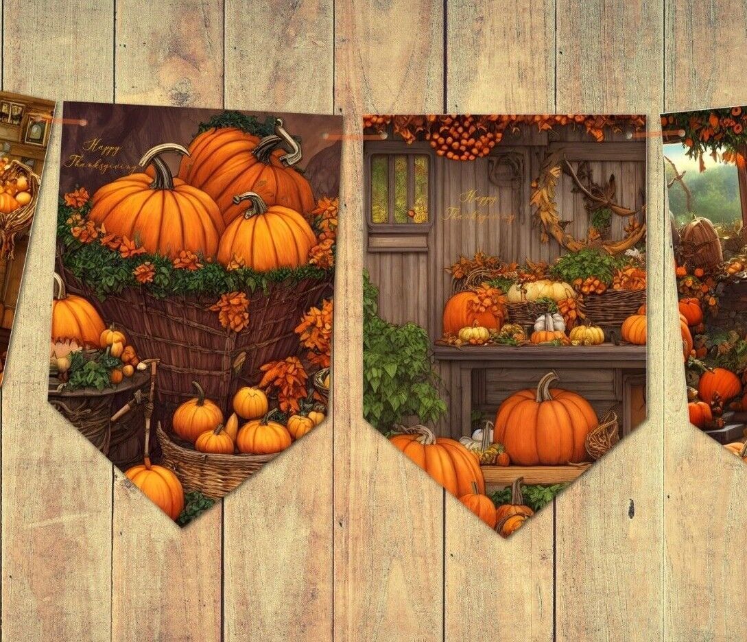 Autumn Harvest Pumpkins Original Artwork Party Decoration Thanksgiving Bunt