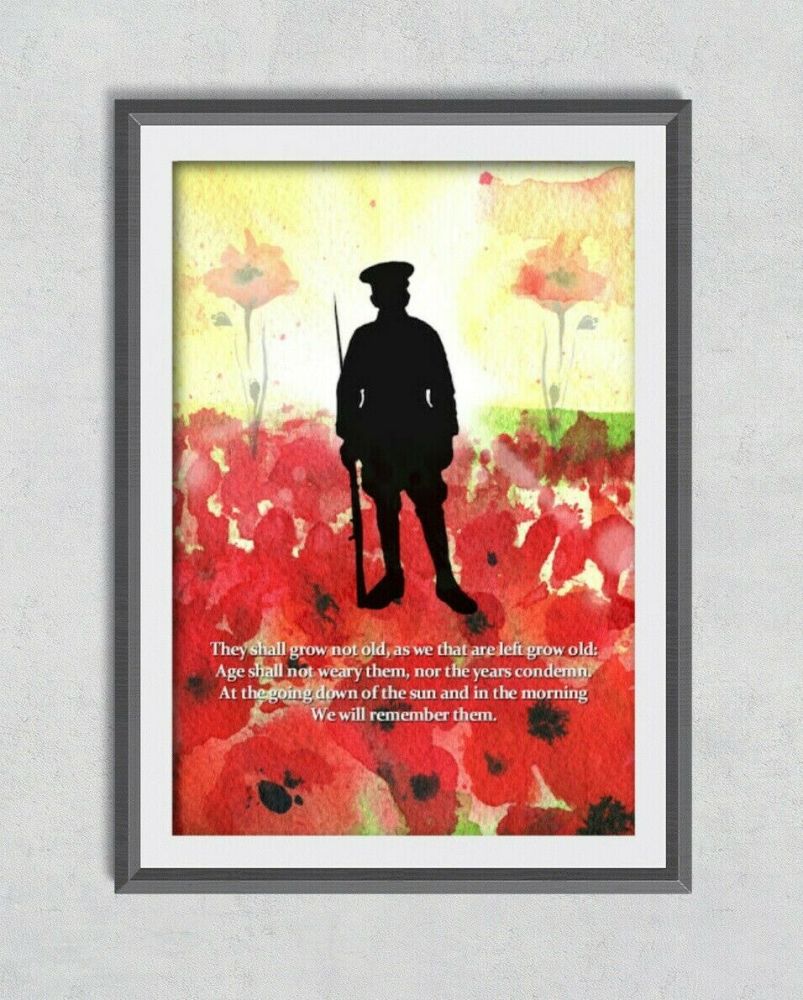 Remembrance Day Poppy 'We Will Remember Them' Armed Forces Wall Art Sign