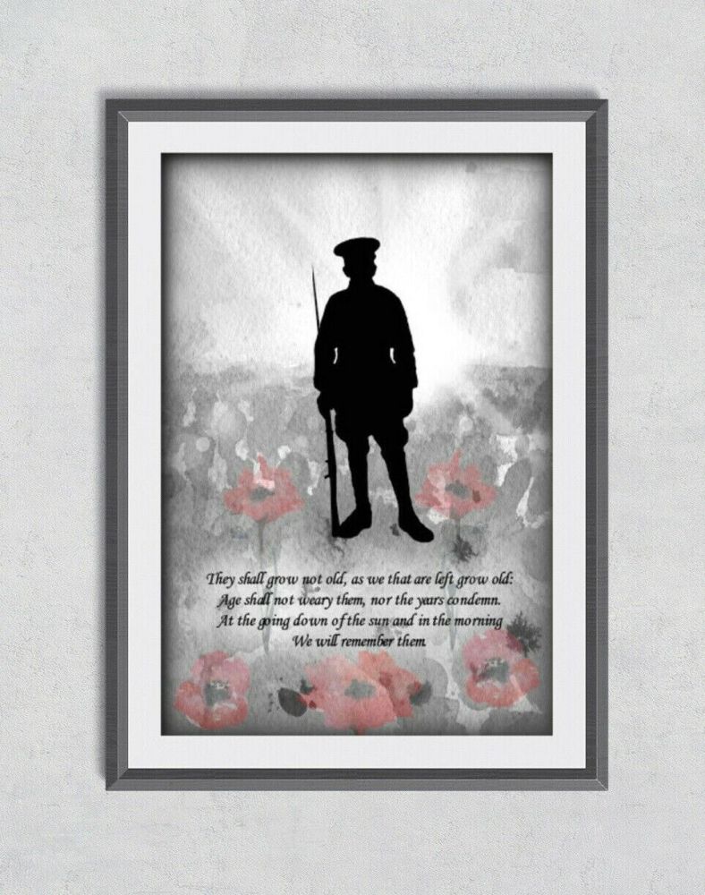 Remembrance Day Poppy 'We Will Remember Them' Armed Forces Wall Art Sign