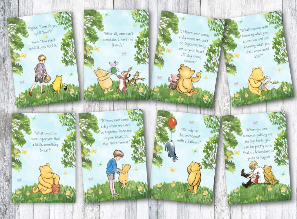 8 Winnie the Pooh Woodland Butterflies ATC Card Making Tags Embellishments