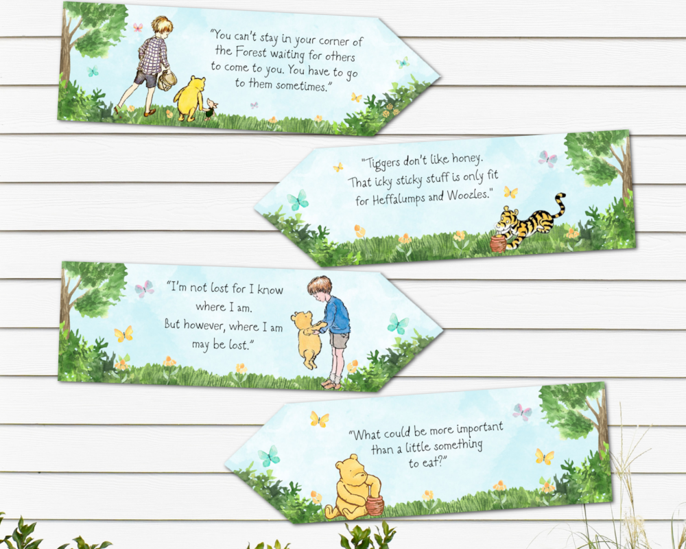 Set of 4 Winnie the Pooh Party Decoration Arrows