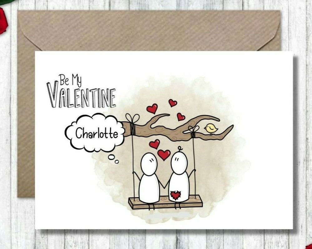 'Be my Valentine' Personalised Valentine's Greetings Card & Envelope