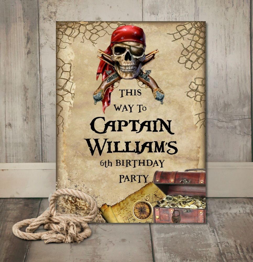 Personalised Pirate Party Welcome Sign