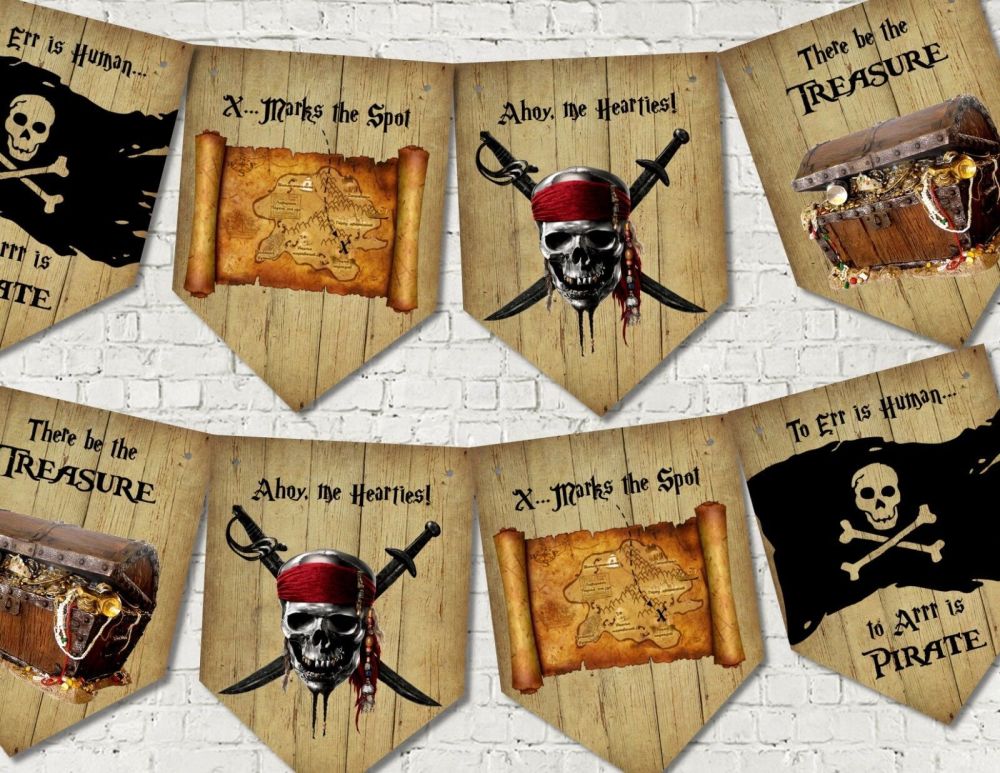 Pirates Party Decoration Bunting/Banner & Ribbon