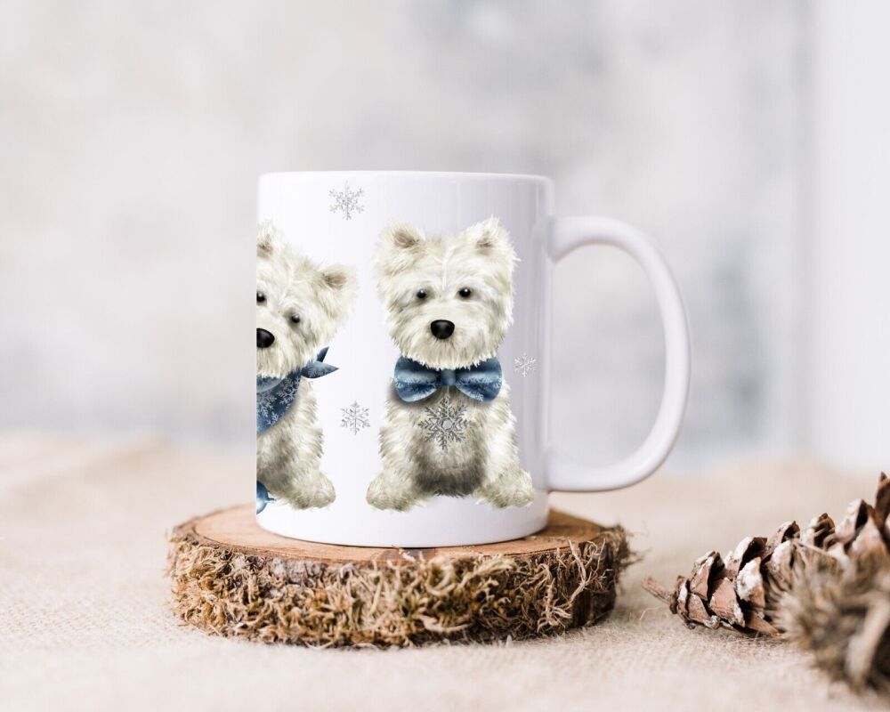 Personalised Christmas Eve Westie Highland Terrier Gift Mug