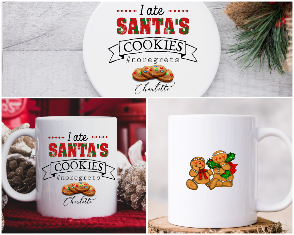 Personalised Christmas Mug & Coaster "I ate Santa's Cookies" Secret Santa Gift