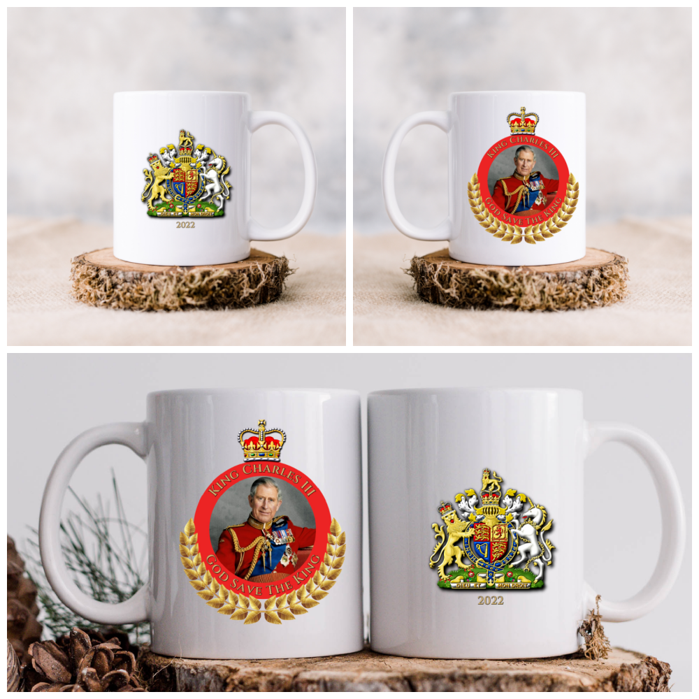 His Majesty King Charles III Mug Commemorative Royal Crest Celebration Mug
