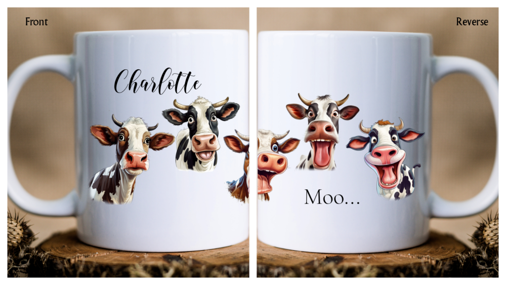 Personalised Cow Mug Novelty Herd of Cows