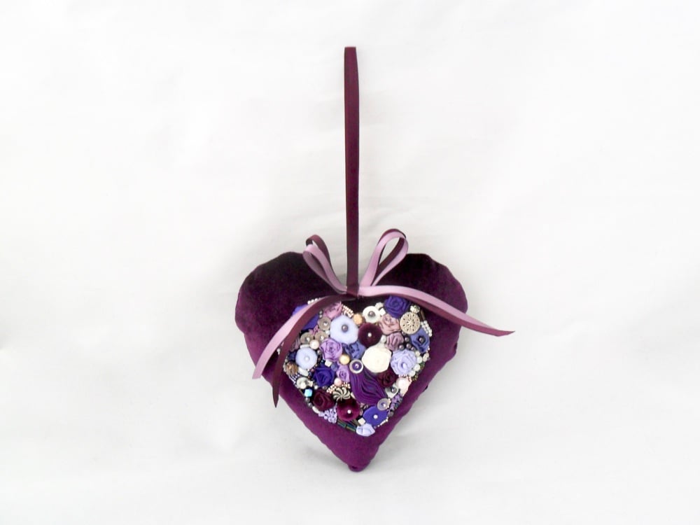 Purple velvet lavender-scented heart