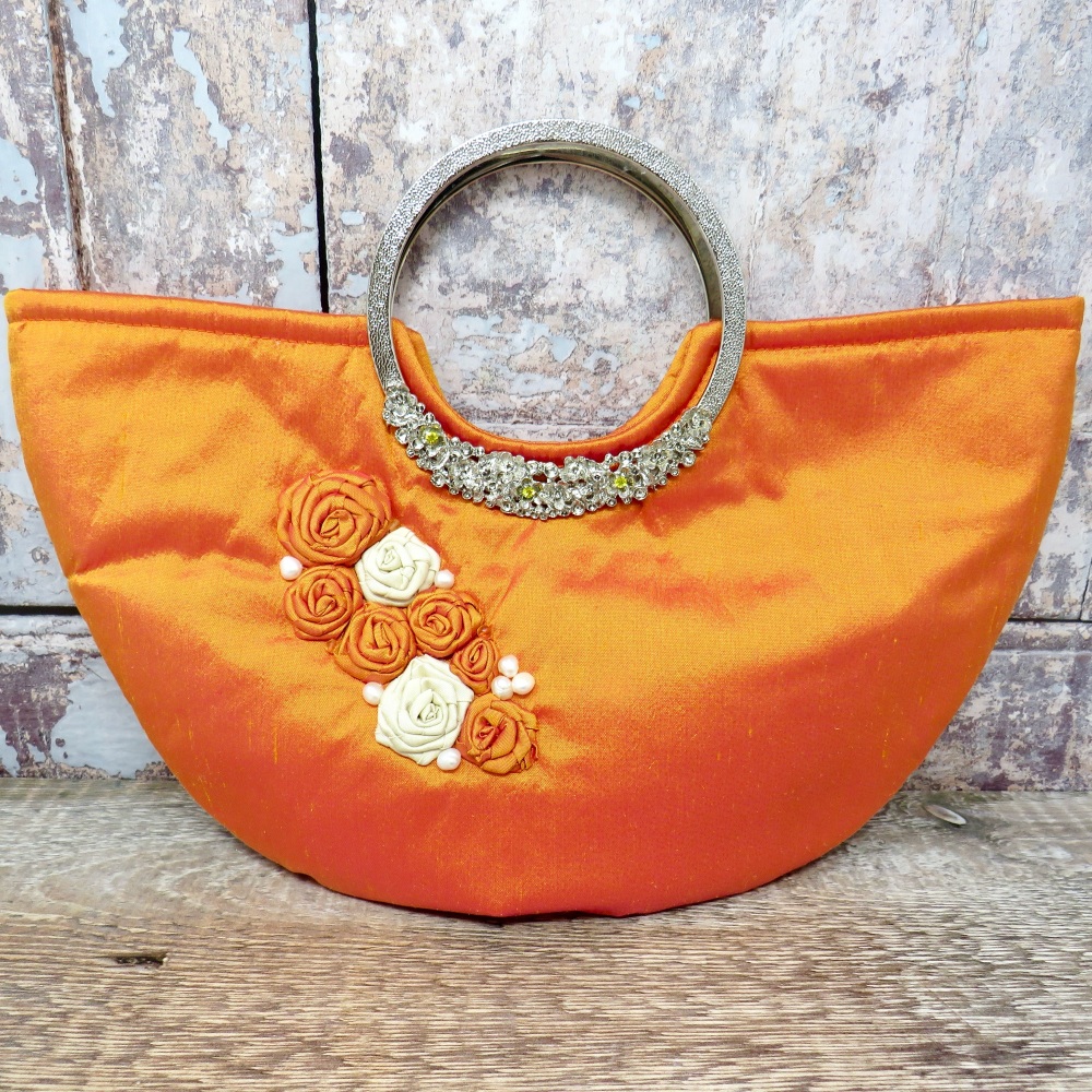 Tangerine silk Occasion Bag