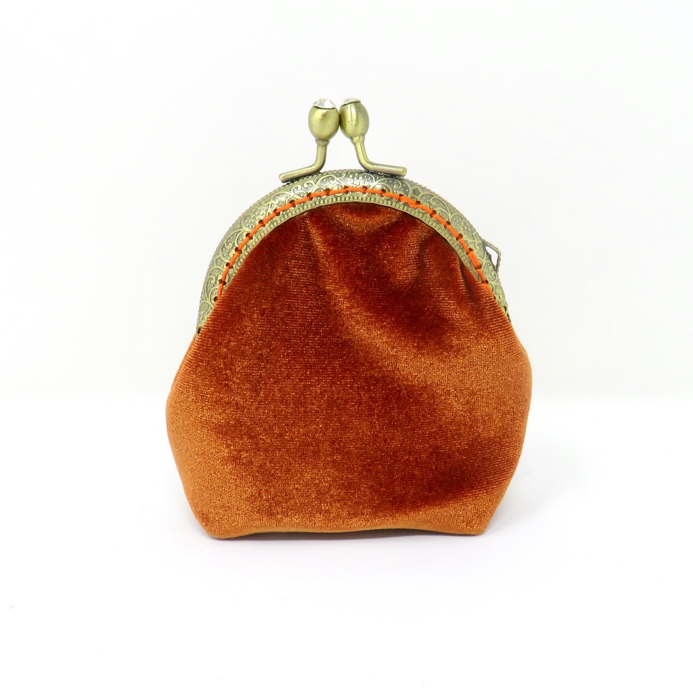 Rust velvet purse
