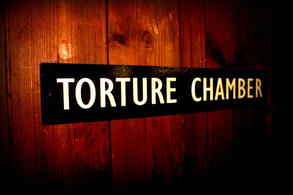 Torture Chamber door plaque