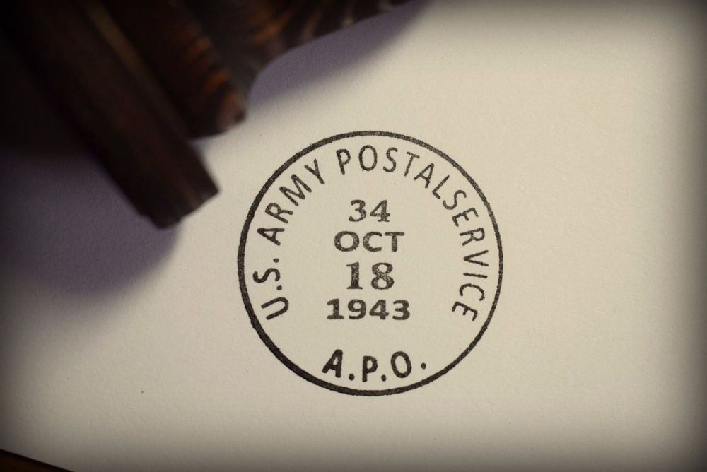 US Army Postal Service Rubber Stamp