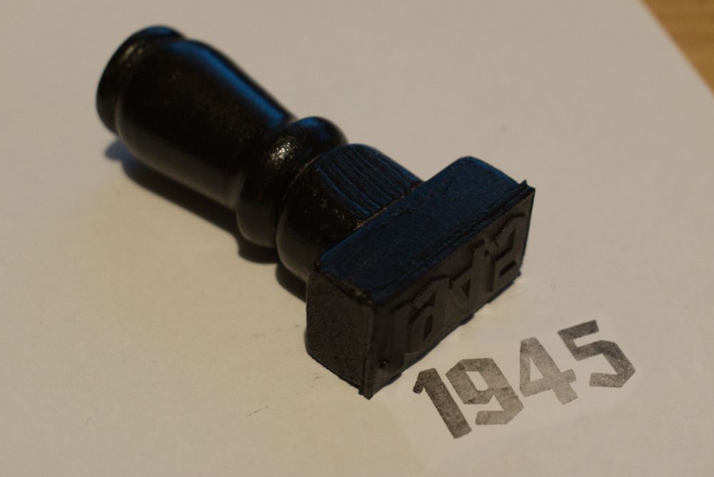 1945 Gothic Rubber Stamp