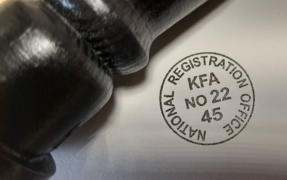 British National Registration Office Rubber Stamp