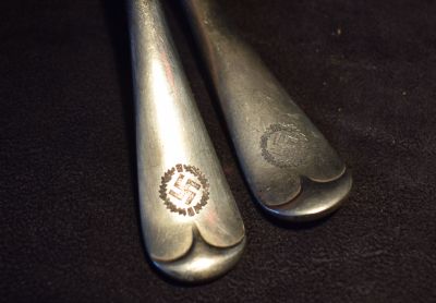 Large Swastika Forks (silver-pair)