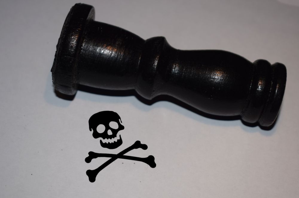 Skull and Crossbones Rubber Stamp