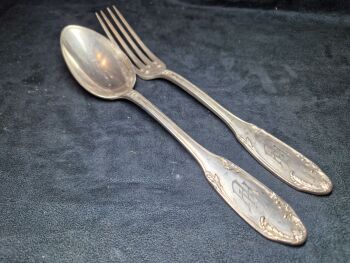 Adolf Hitler monogram Fork and Spoon pair (01)
