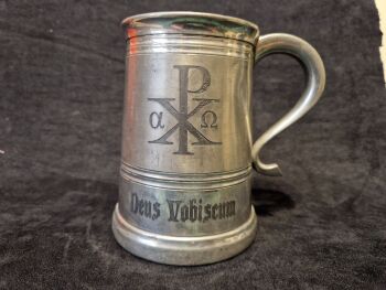 Deus Vobiscum Vintage Pewter Tankard