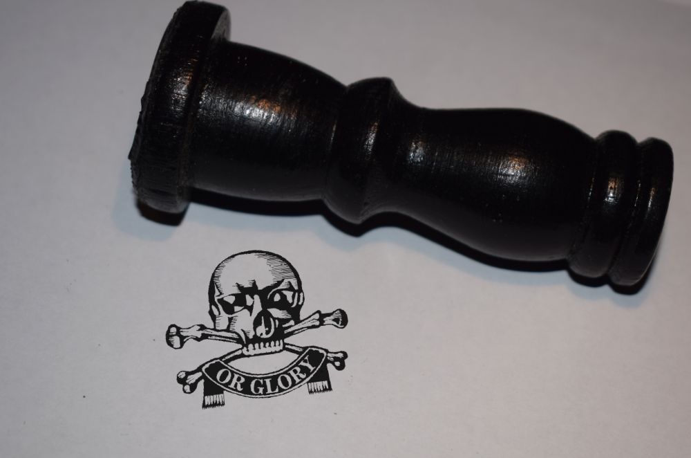Skull Death or Glory Rubber Stamp