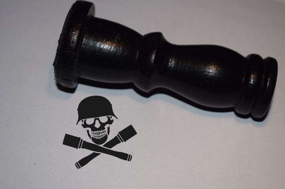 Skull and Cross Grenades Rubber Stamp