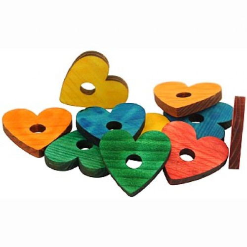 Zoo-Max Colourful Wooden Pine Hearts, 1pk