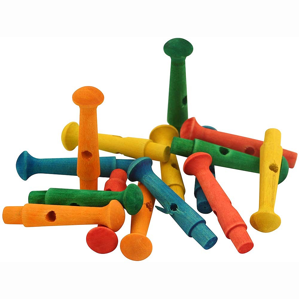 Colourful Zoo-Max wooden dowel pegs, toy making parts safe