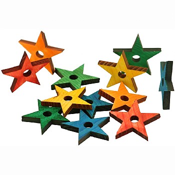 Zoo-Max Colourful Wooden Pine Stars, 1pk Small