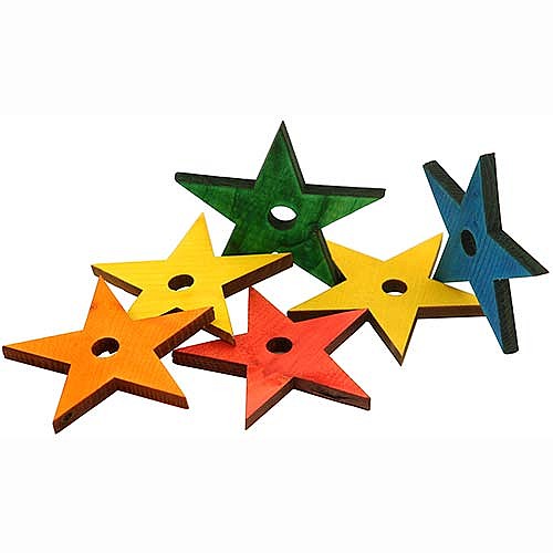 Zoo-Max Colourful Wooden Pine Stars, 5pk Lge