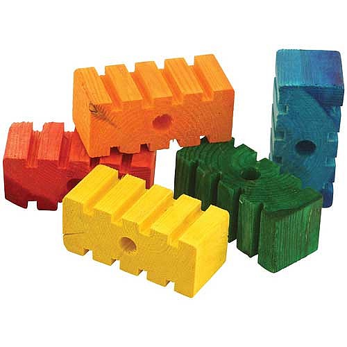 Coloured Chunky Groovy Blocks Lge, 5pk