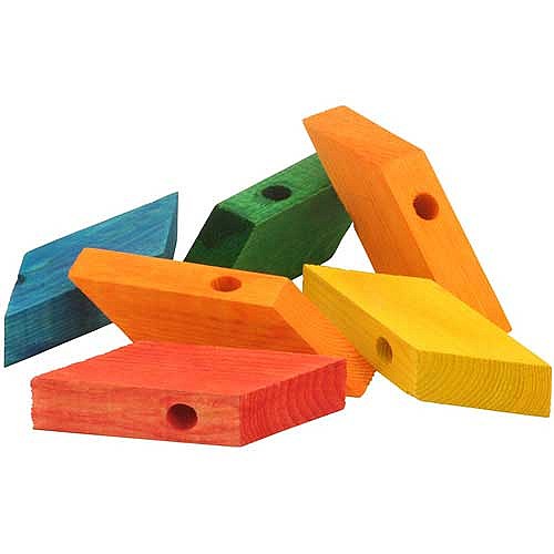 Zoo Max Coloured Wooden Rhombus Blocks Lge 6pk