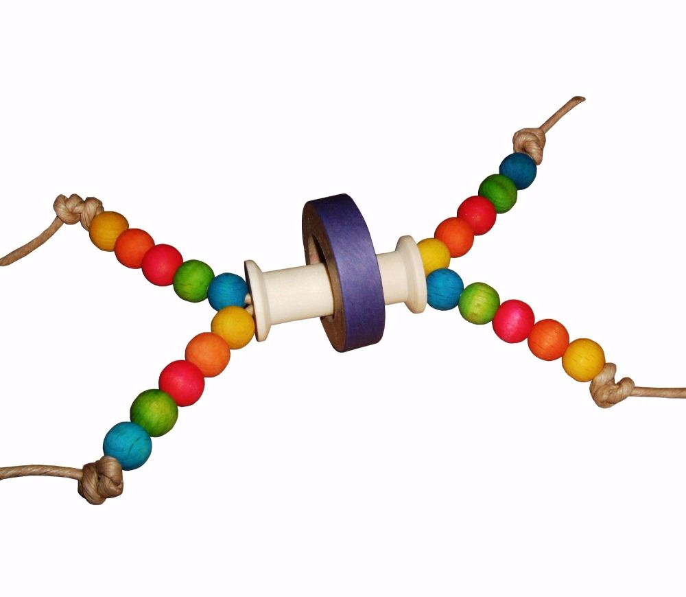 Parrot foot toys, Woggle, funky, colourful fun, safe and great for feet