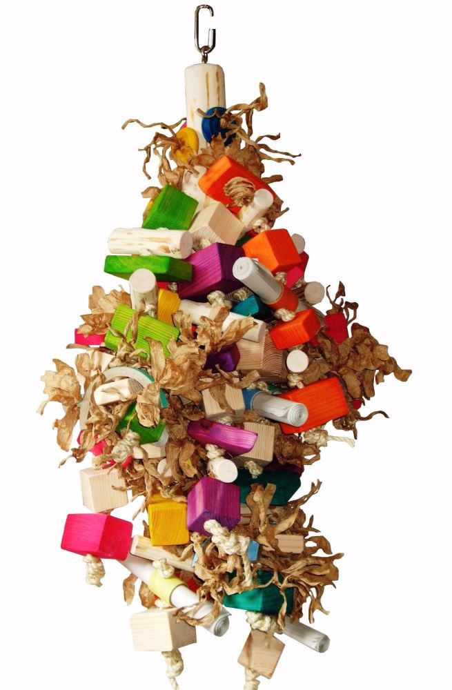 Extra Large Macaw toys Rainbow Ralls, parrot enrichment toy, safe bird