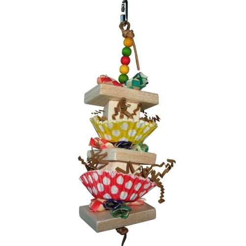 Pearls Balsa Cupcake Stack for beaks that love to shred