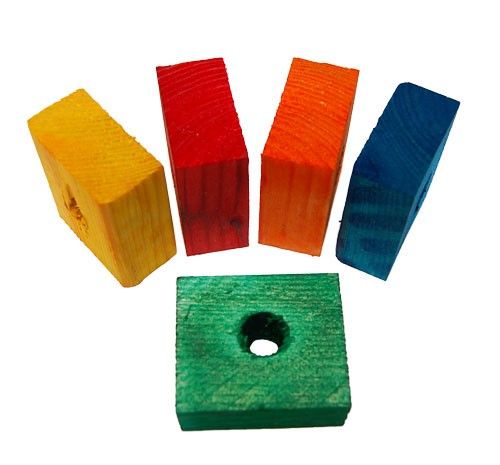 Zoo-Max Colourful Wooden Small Chunky Blocks, 12pk