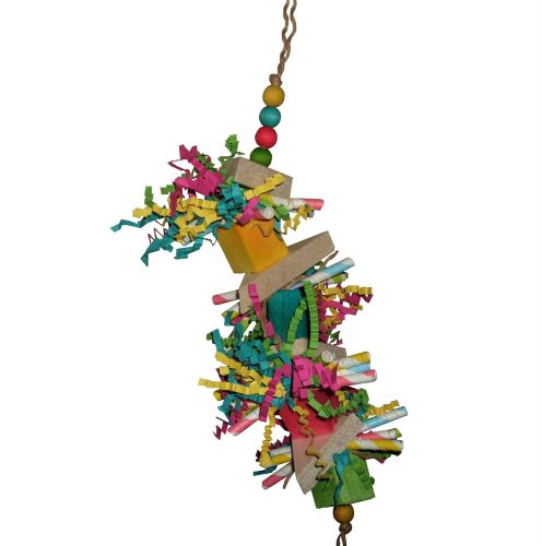 Rainbow Flurry, Parrot shredding Toy for Light Shredders