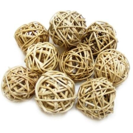 Natural Vine Balls - 6cm Woven Vine Chew Toy for Parrots 24pk