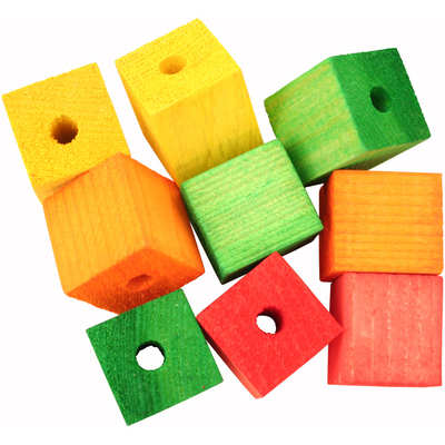 Featherland Colourful Wooden Cubes Large, 9pk