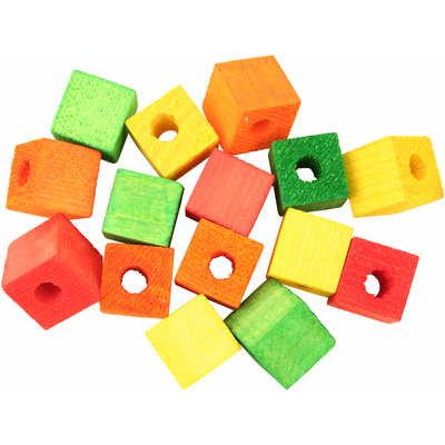 Featherland Colourful Wooden Cubes Small, 15pk