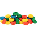 Zoo-Max Colourful Wooden Rings for Teacher Toy, 28pk