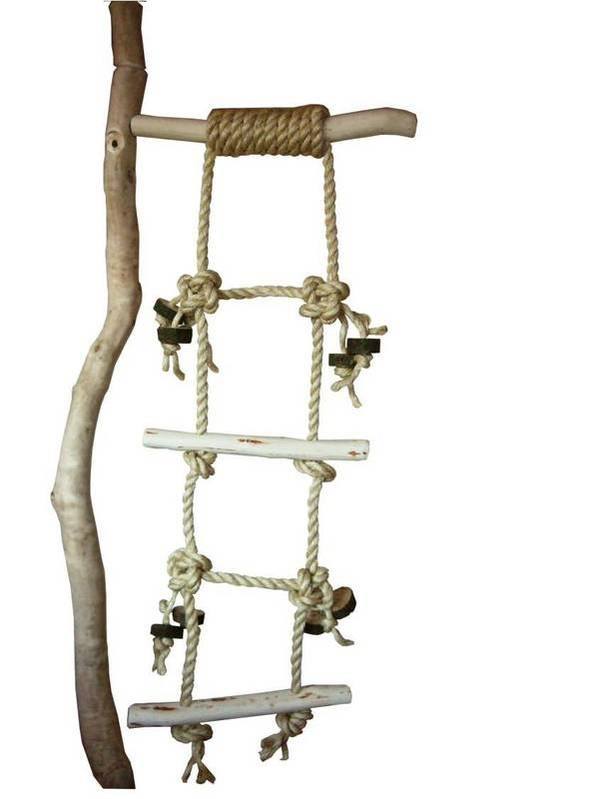 Extra Large Parrot Rope Ladder Swing, Cage Mounted For The Outside Of Cages