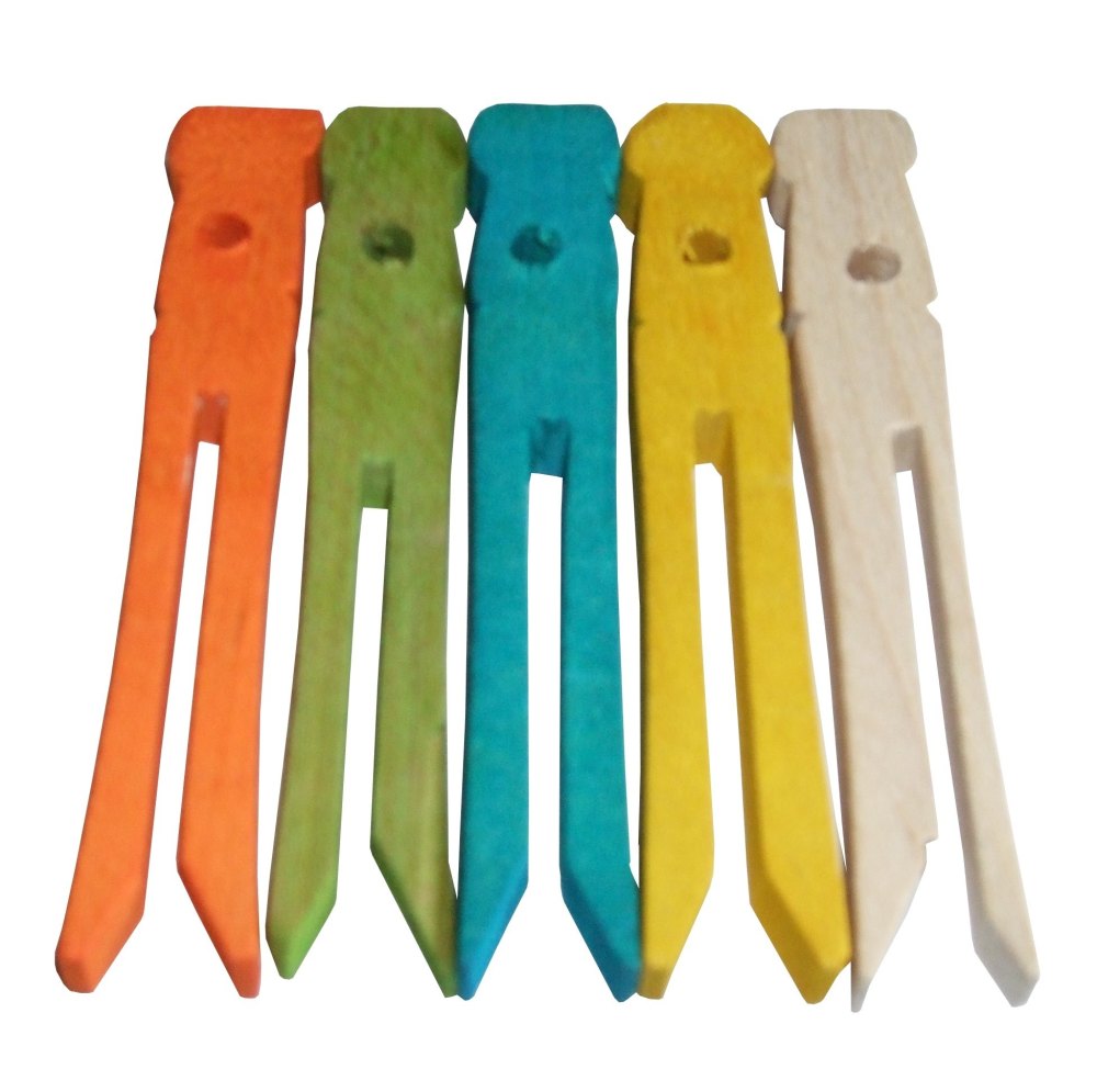 Colourful bird safe wooden pegs, wood for parrots, pine for parrots