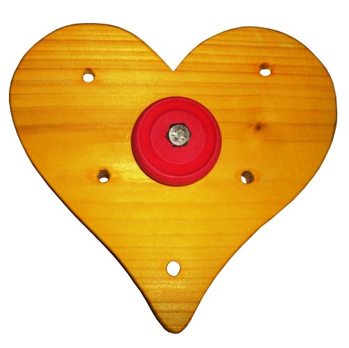 Heart Shaped Pine Parrot Toy Base 14cm x 15cm