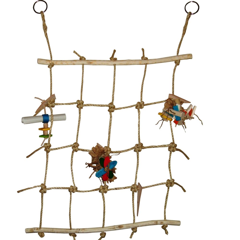 Natural parrot climbing nets for fun and exercise for Budgies