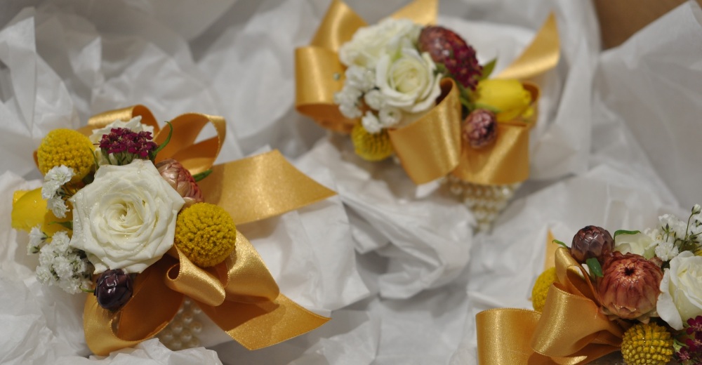 Gold wrist corsage 02