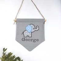 Blue Elephant Pennant Flag 